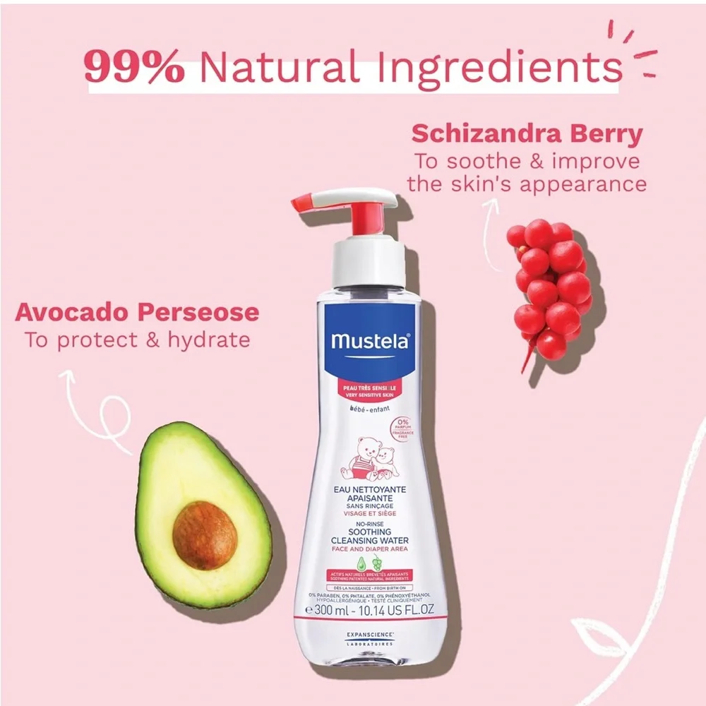 New Mustela No Rinse Soothing Cleansing Water Very Sensitive Skin 10.14 oz Baby - Picture 11 of 13